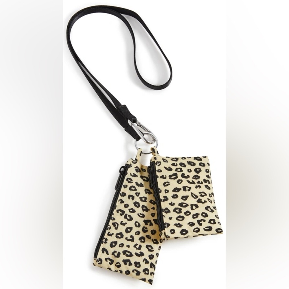 BAGGU Lanyard pouch set in Honey Leopard